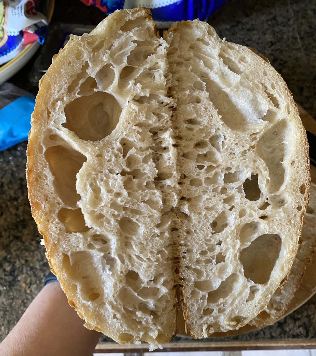 The crumb finally opened up — the loaf that came out