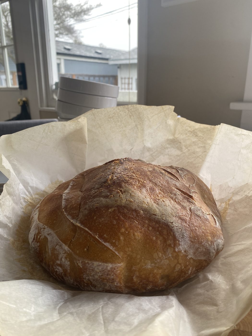 Darker than I meant, better than I expected — the loaf that came out