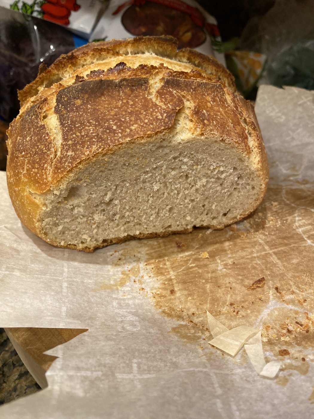 Tight crumb, and I am fine with it — the loaf that came out